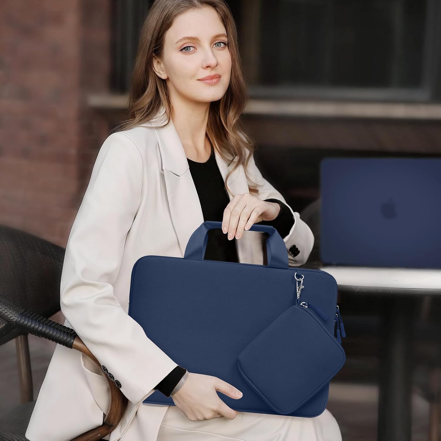 Neoprene Laptop Sleeve Bag 13.3 inch for MacBook Air/Pro 13 & 14, Navy Blue