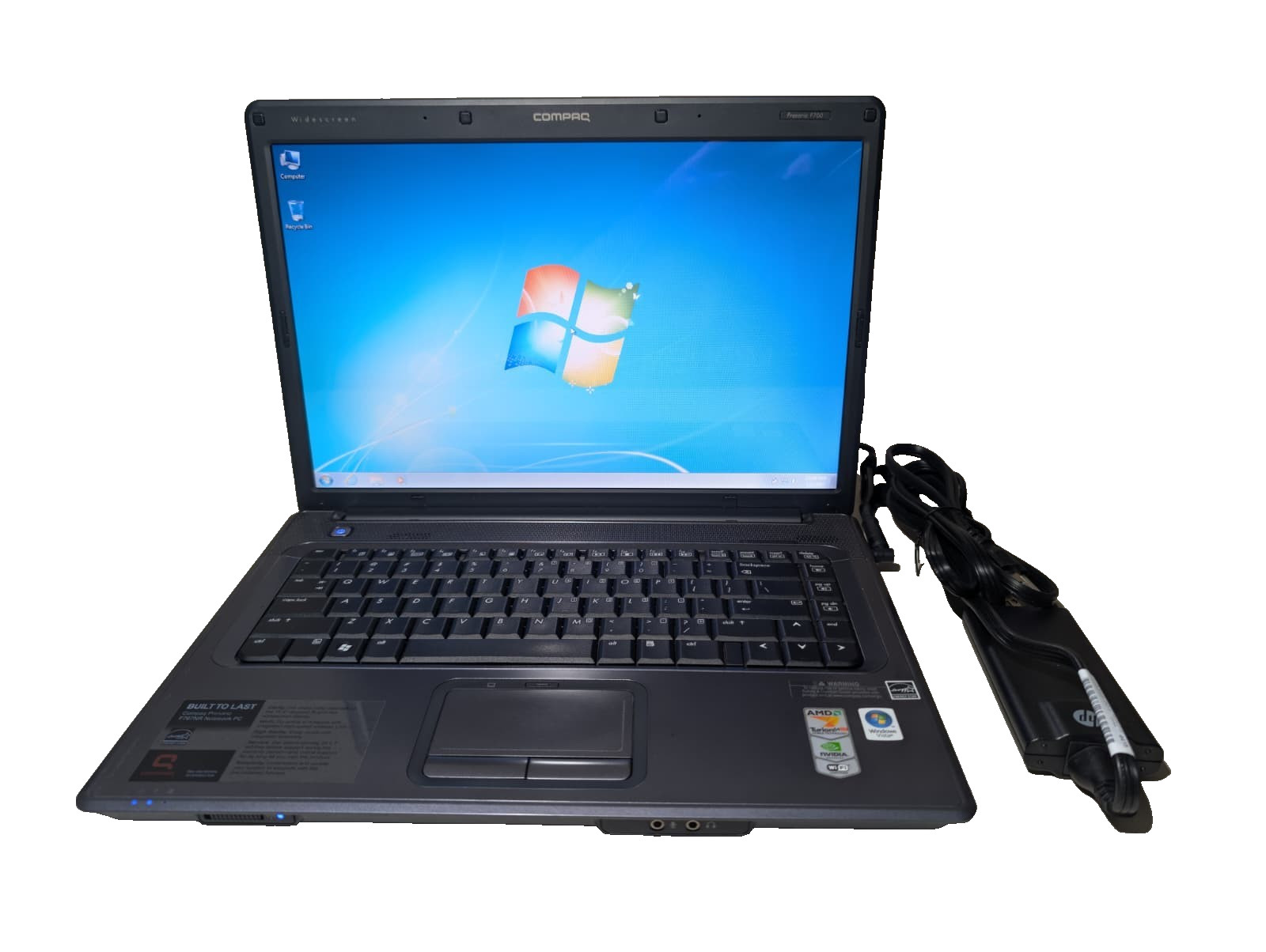 15″ HP Compaq Presario F700 | AMD X2 4GB RAM 128GB SSD | NVIDIA Win 7 Pro DVD+RW