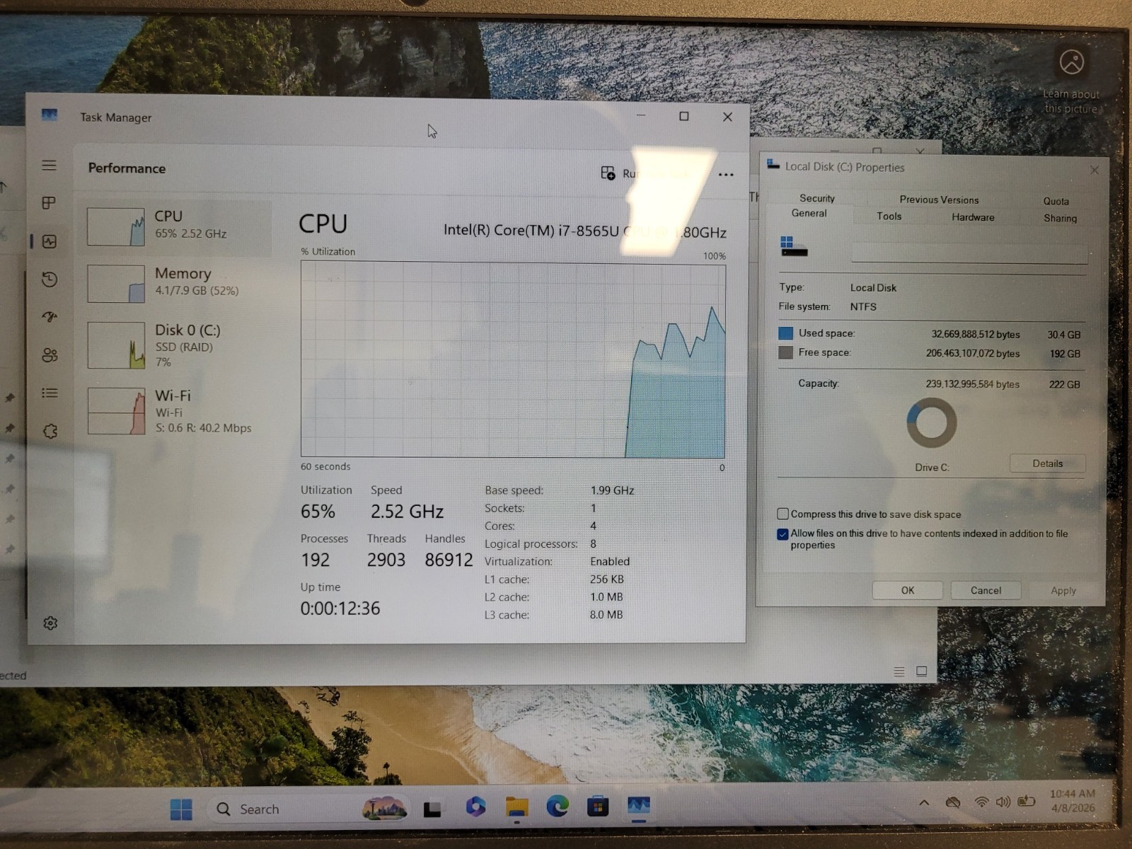 Hp pavilion 15-cs2064st i7-8565u 1.8ghz 8gb ram 240gb ssd charger 5CD9415DNQ