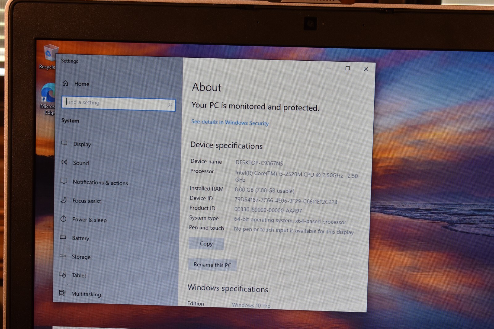 Dell Latitude E6520 Laptop Intel Core i5-2520M 8GB RAM 128GB SSD Windows 10 Pro