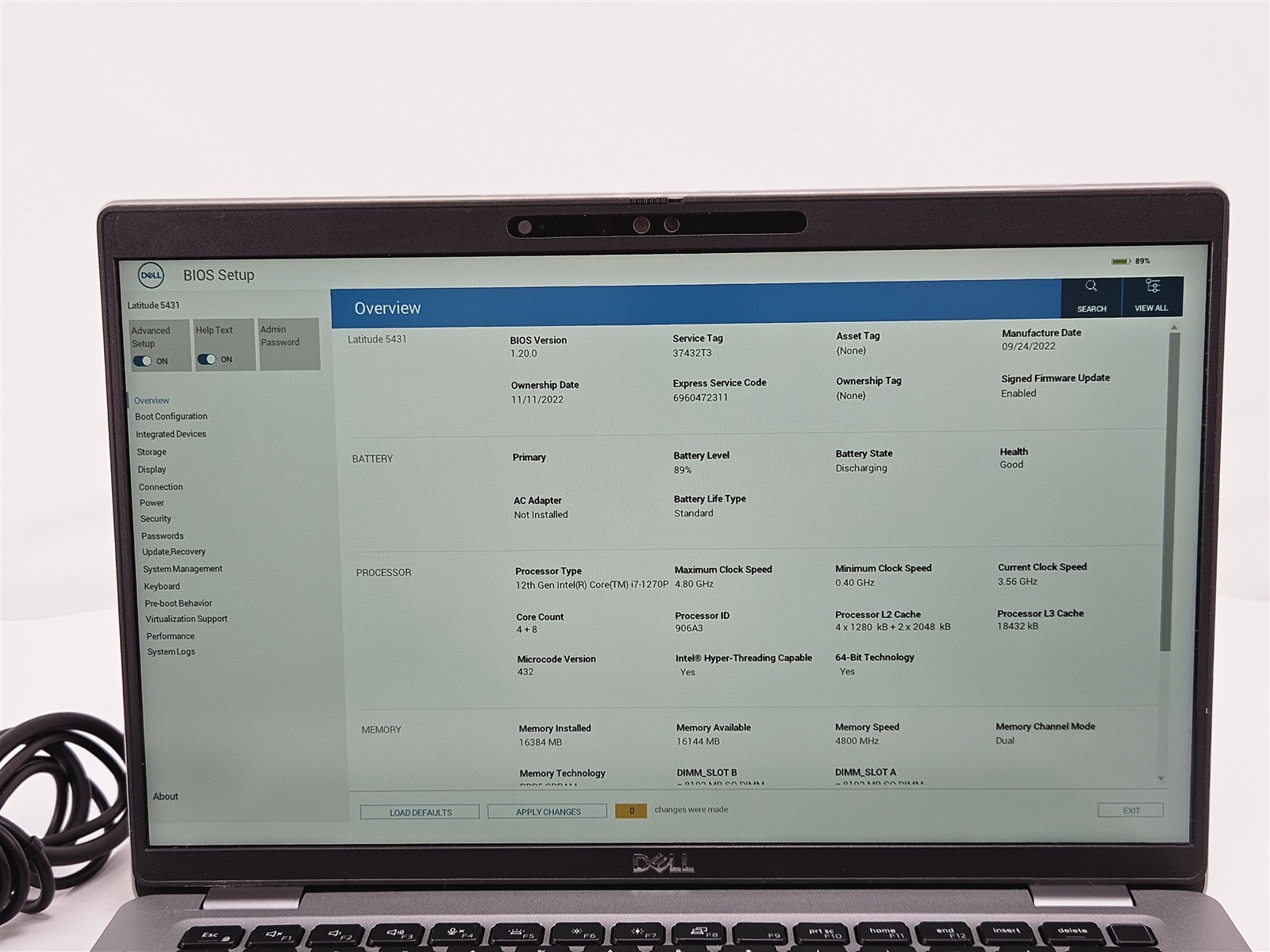Dell 14″ Latitude 5431 i7-1270P 16GB RAM 256GB SSD Intel Iris Xe Graphics No OS