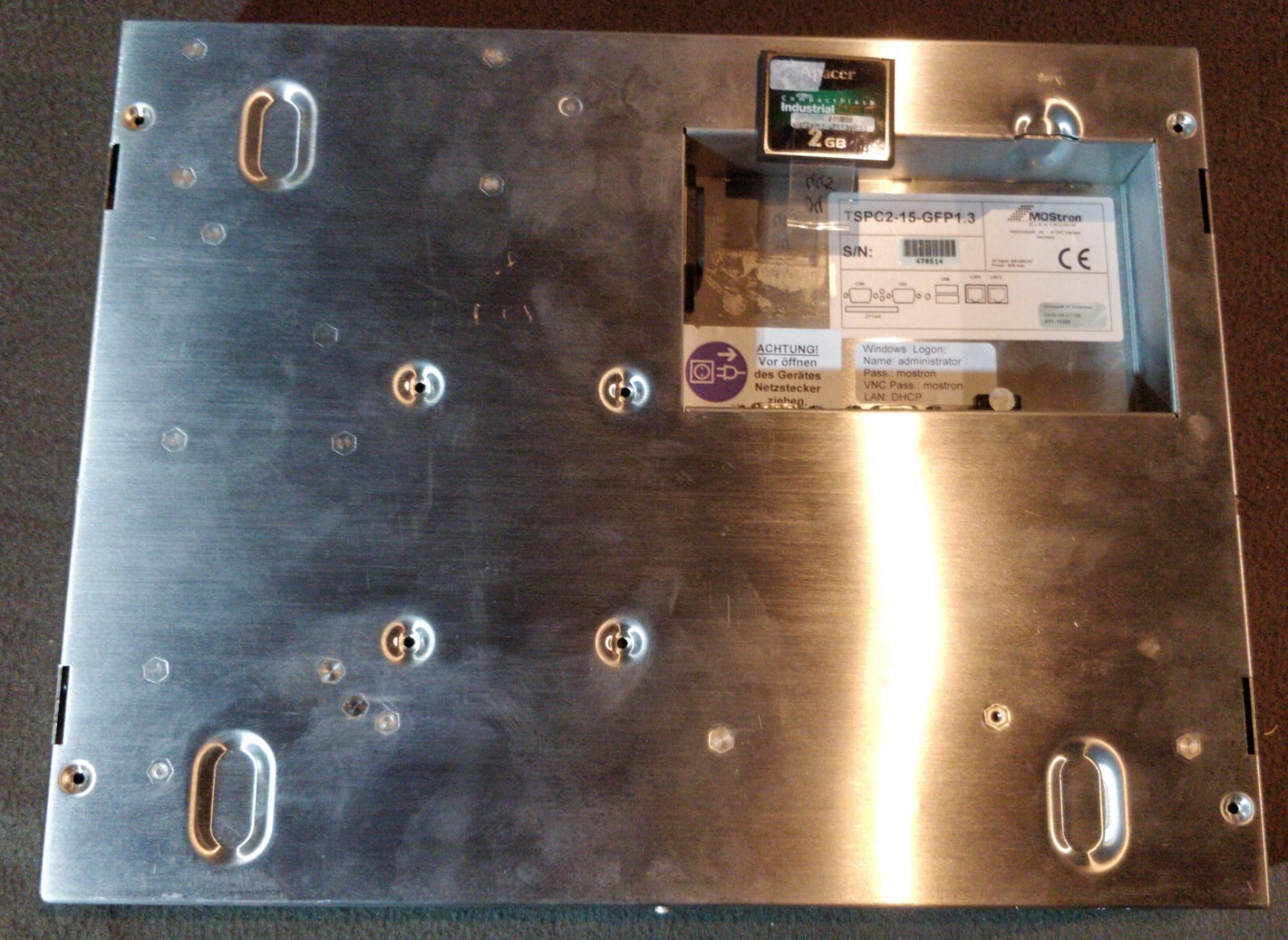 MOStrom TSPC2-15-GFP1.3 Panel-PC / Glasbildschirm 15 Zoll / All-in-One PC