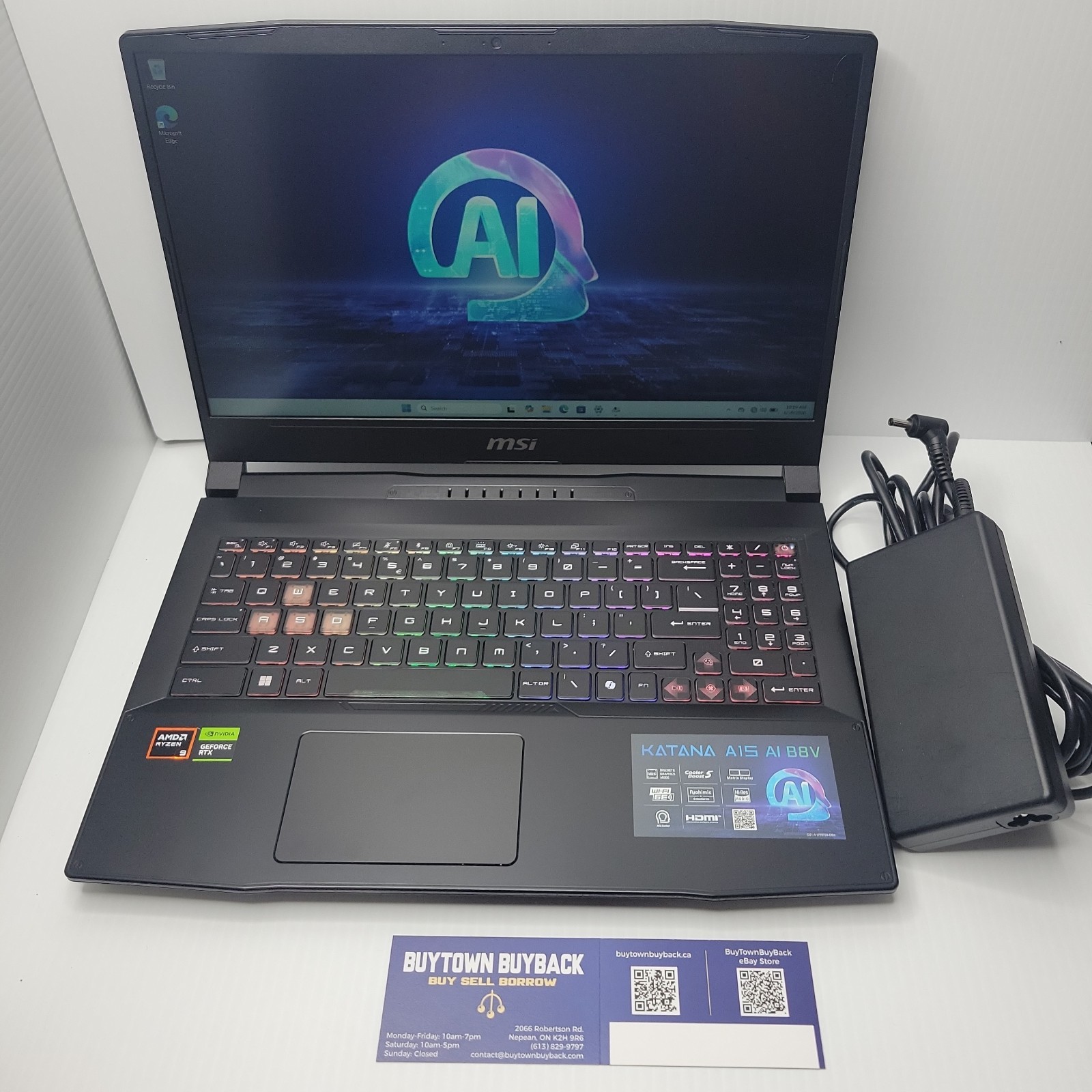 MSI Katana A15 AI B8VF 15.6″ Ryzen 8945HS RTX 4060 16GB Ram 1TB SSD Win 11 Home