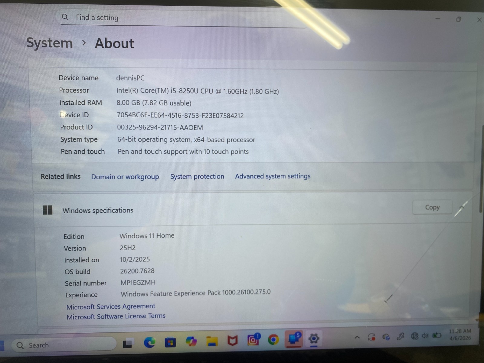 Broken Lenovo Yoga 730-15IKB 15.6″ i5-8250U 1.6GHz 8GB RAM 256GB SSD Cracked Scr