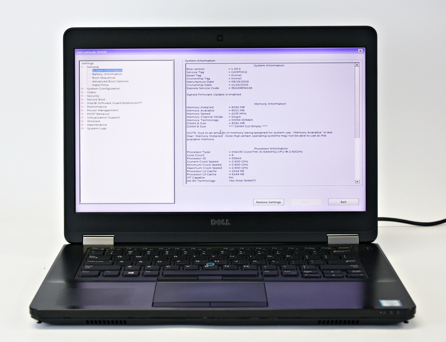 Dell Latitude Laptop E5470 14″ i5-6440HQ 2.60GHz 16GB RAM