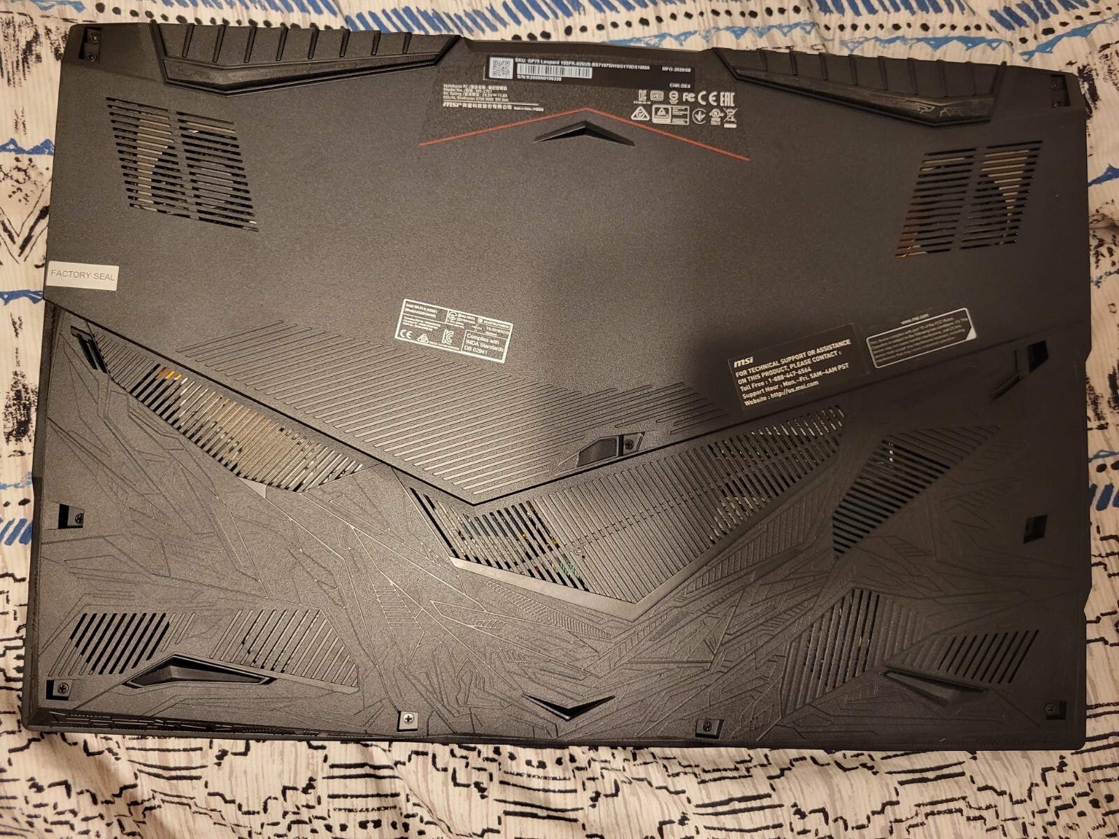 MSI GP75 Leopard Gaming Laptop. 17.3″, 144hz Screen. i7-10750H 10th Gen