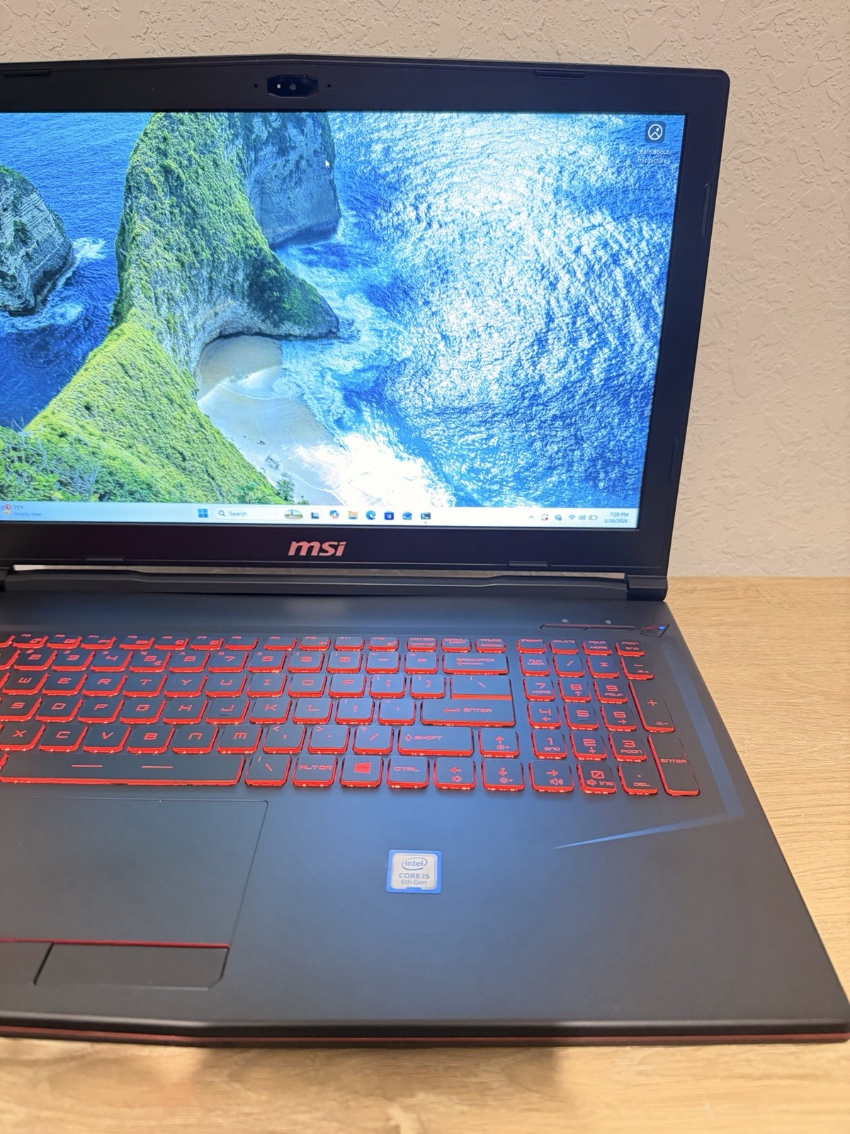 MSI Gaming Laptop GL63 15.6″ Intel i5 8300H 2.30GHz 8GB RAM, 1TB GTX1050