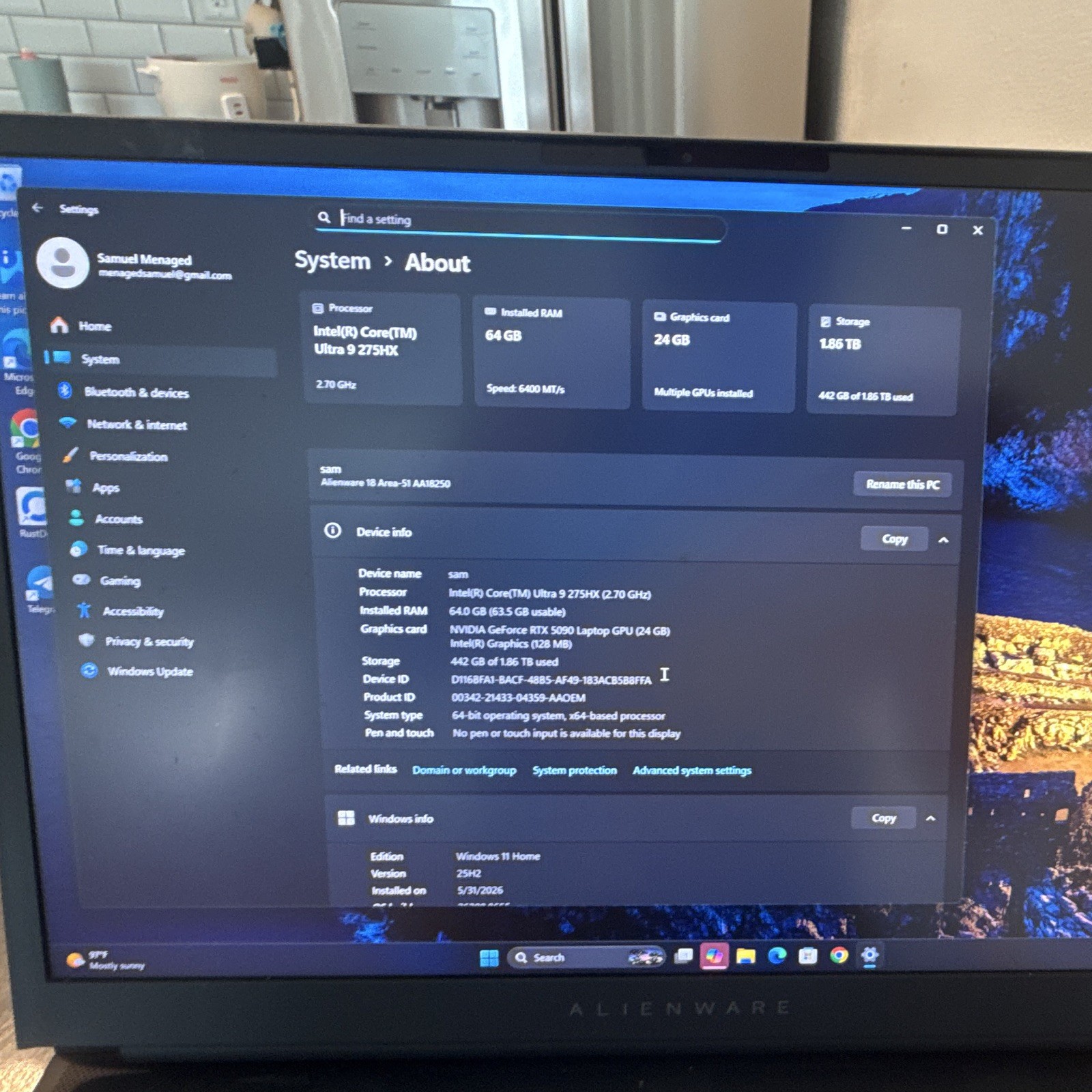 🔥 Dell Alienware 18” Area-51 Gaming Laptop – RTX 5090, i9, 64GB RAM, 2TB SSD