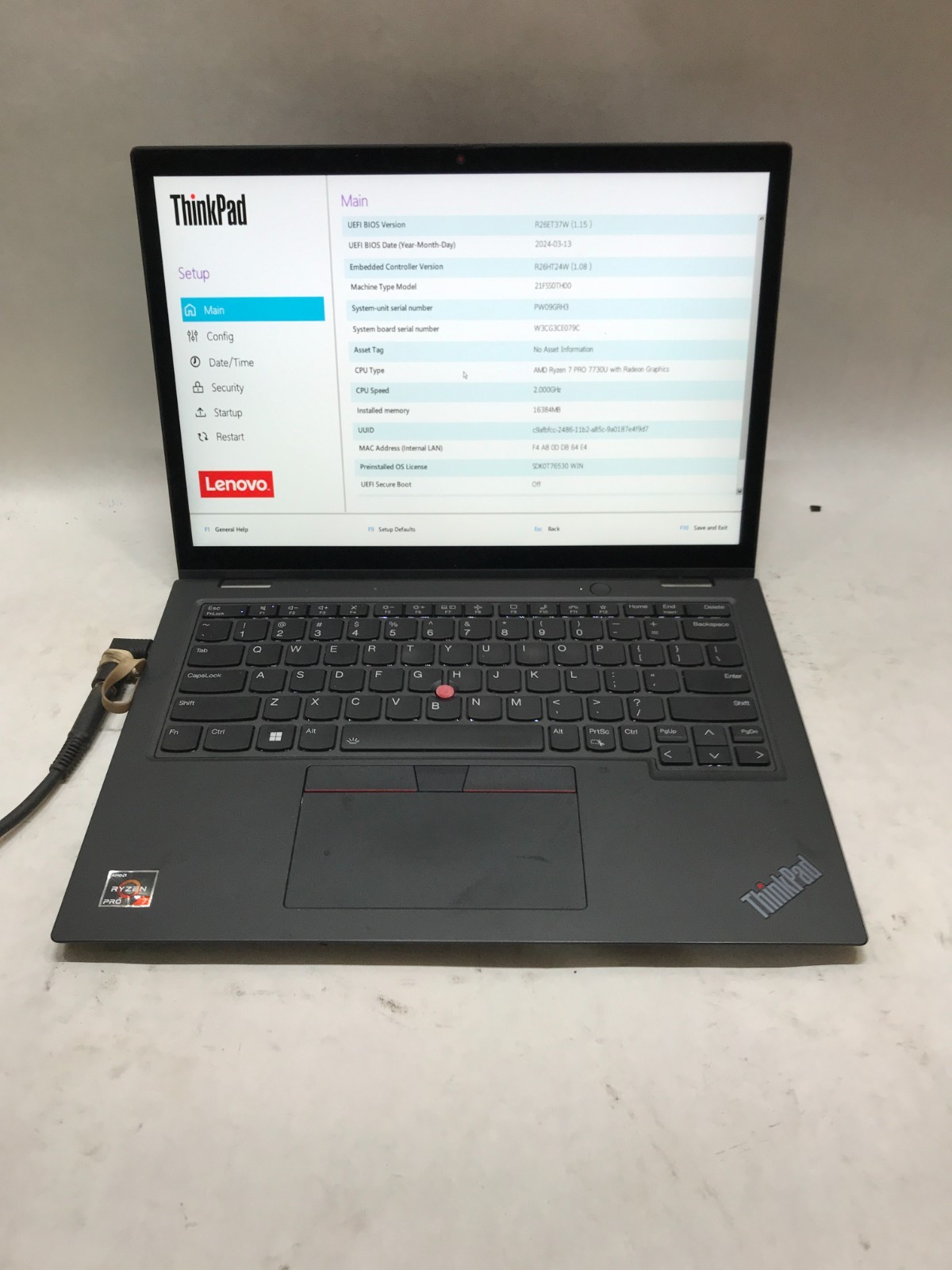 Lenovo ThinkPad L13 Yoga Gen 4 13″ Ryzen 7 PRO 7730U 16GB RAM NO SSD/OS Boots DW