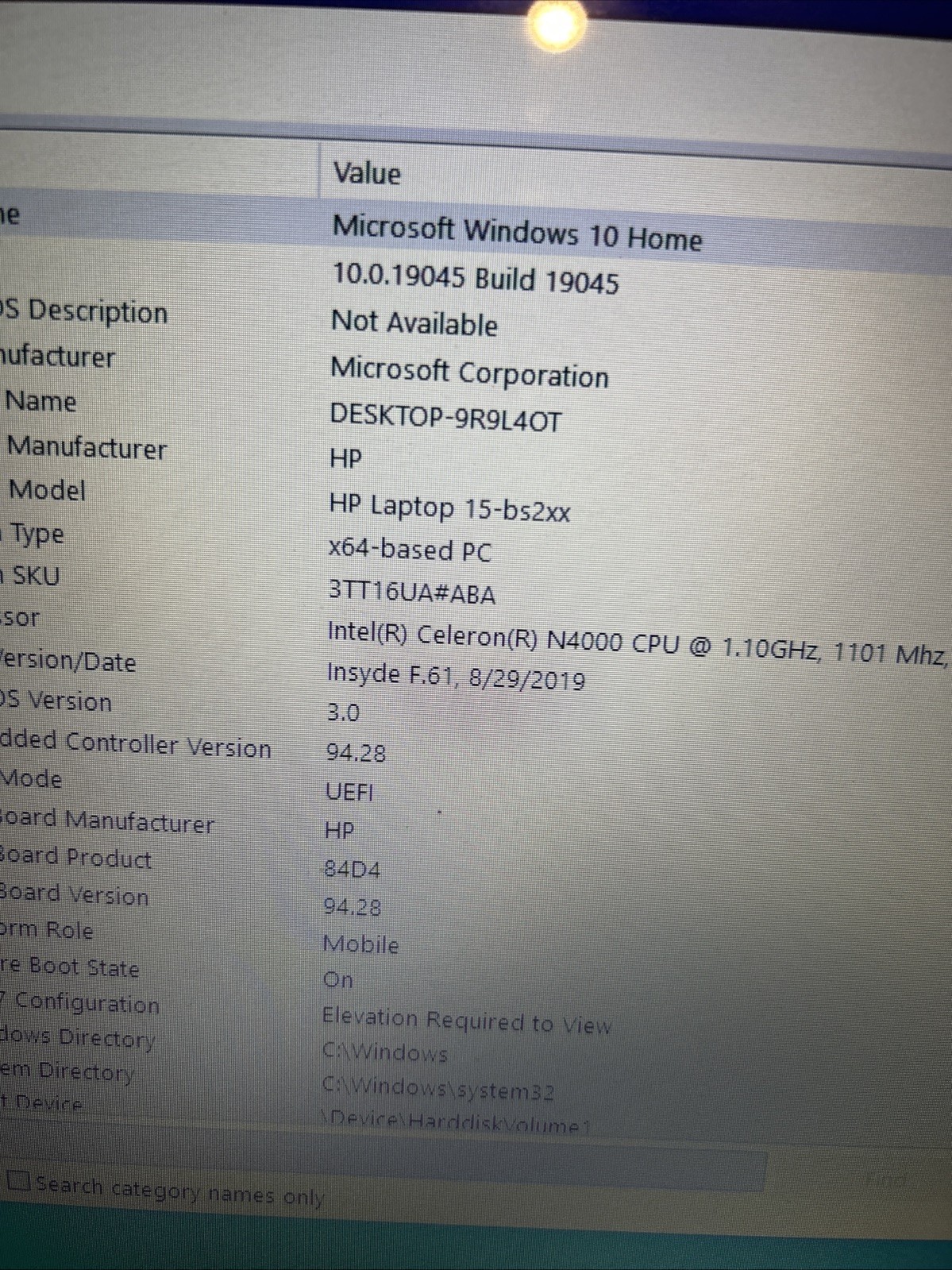 HP Laptop 15-BS212WM 15.6″ Celeron N4000 1.1GHz 4GB RAM 500GB HDD