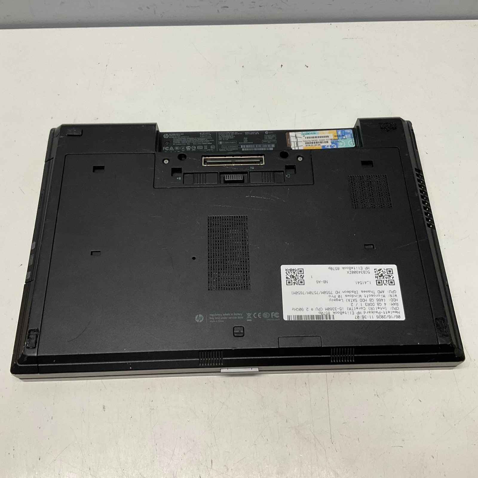 HP EliteBook 8570p 15″ Intel Core i5-3380M 2.9GHz 4GB 500GB HDD Win 10 NO BATT