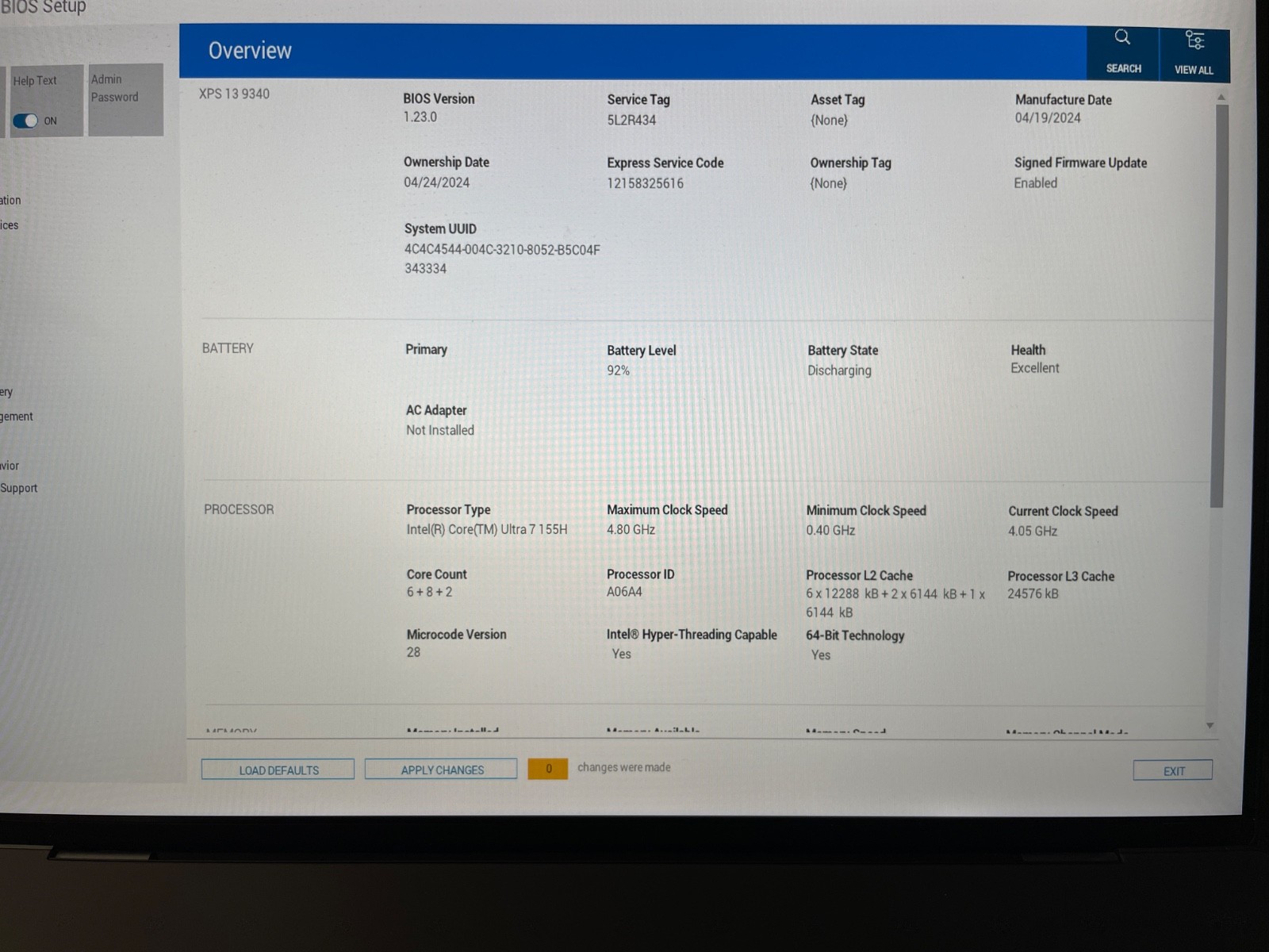 Dell XPS 9340 Ultra 7 155H | 64GB | 2TB PCle NVMe | (1920 x 1200) IPS | Graphite