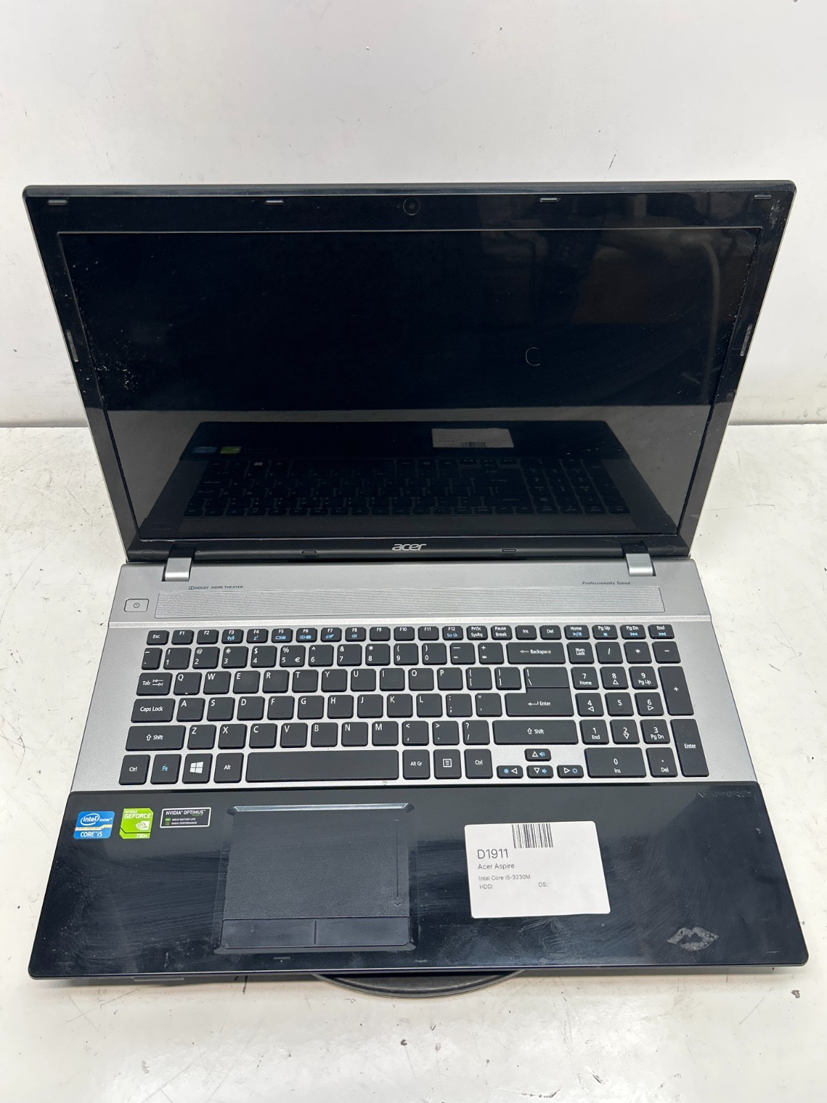 Acer Aspire V3-7716-6485 Intel Core i5-3230M NO RAM/NO HDD/NO BAT – FOR PARTS