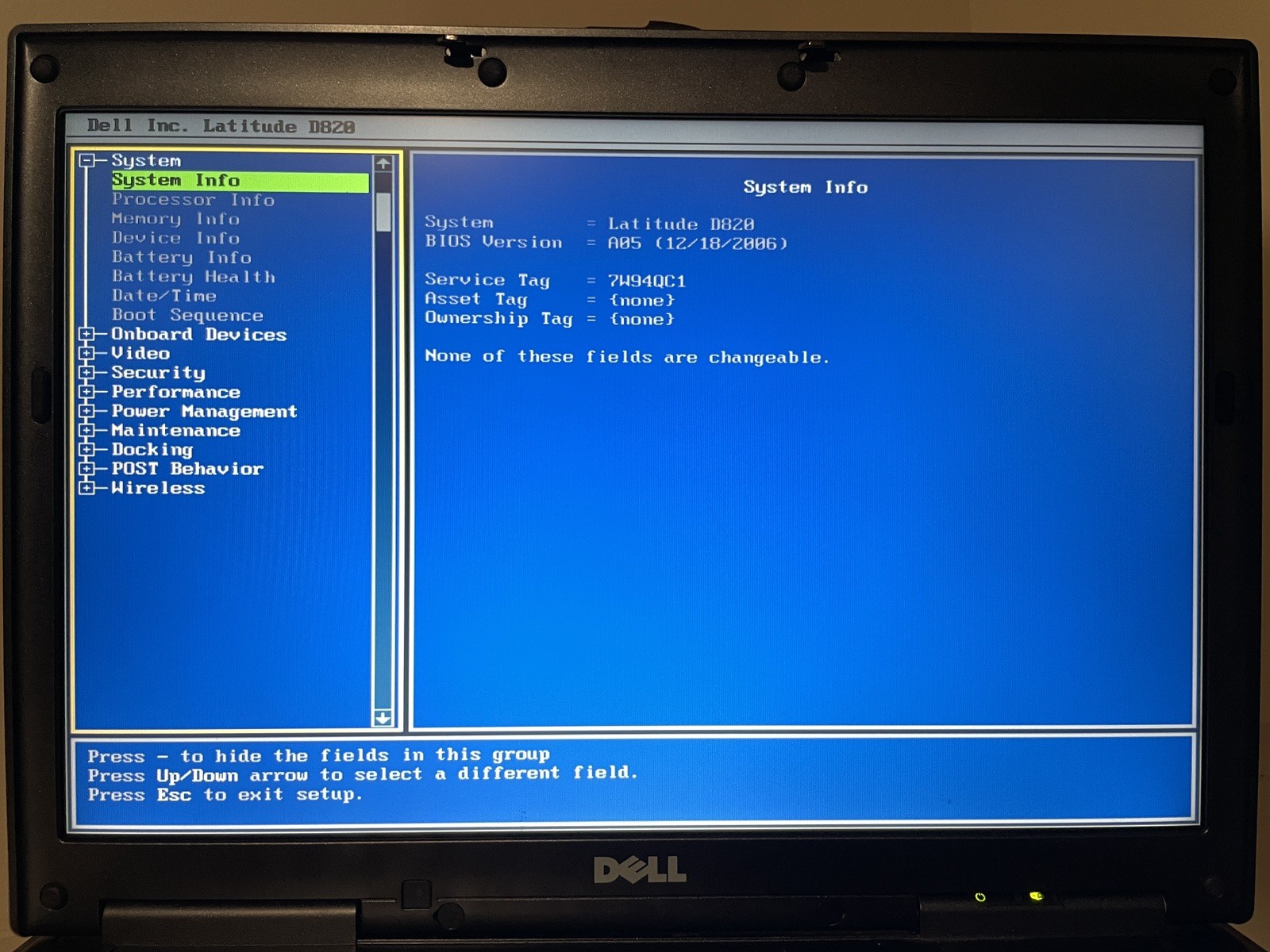 Dell Latitude D820 Retro Windows XP Laptop