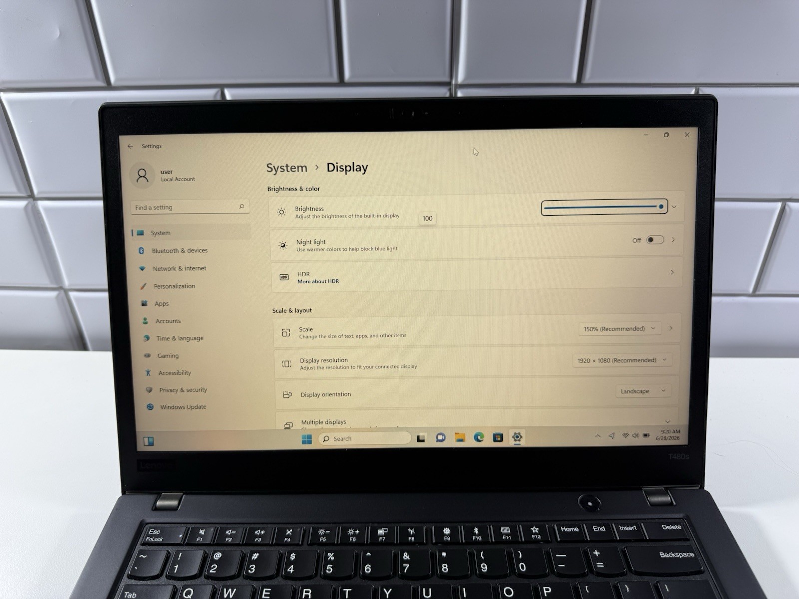 Lenovo ThinkPad T480s 14″ FHD i7-8550U 8GB RAM 512gb NVME WIN 11 PRO TOUCH