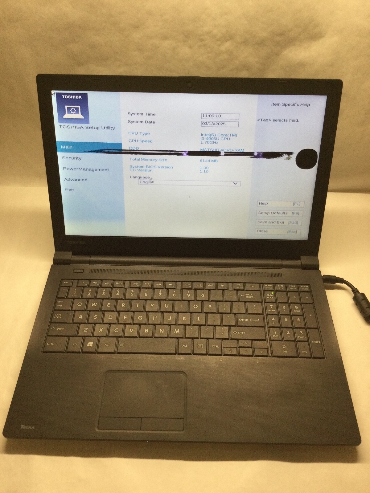 Toshiba Tecra C50-B1500 15″ Laptop Intel Core 13-4005U- BAD DISPLAY -MZ