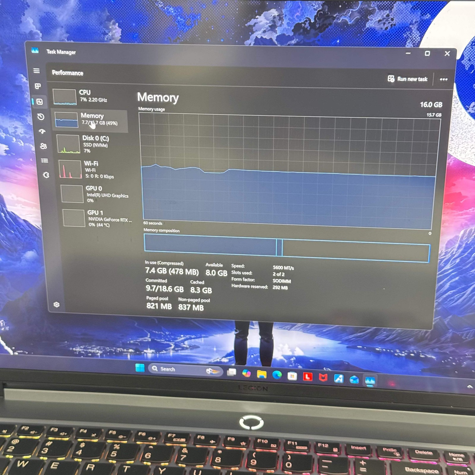 Lenovo Legion 5 16IRX9 Laptop i7 16GB 1TB RTX 4060 Gray