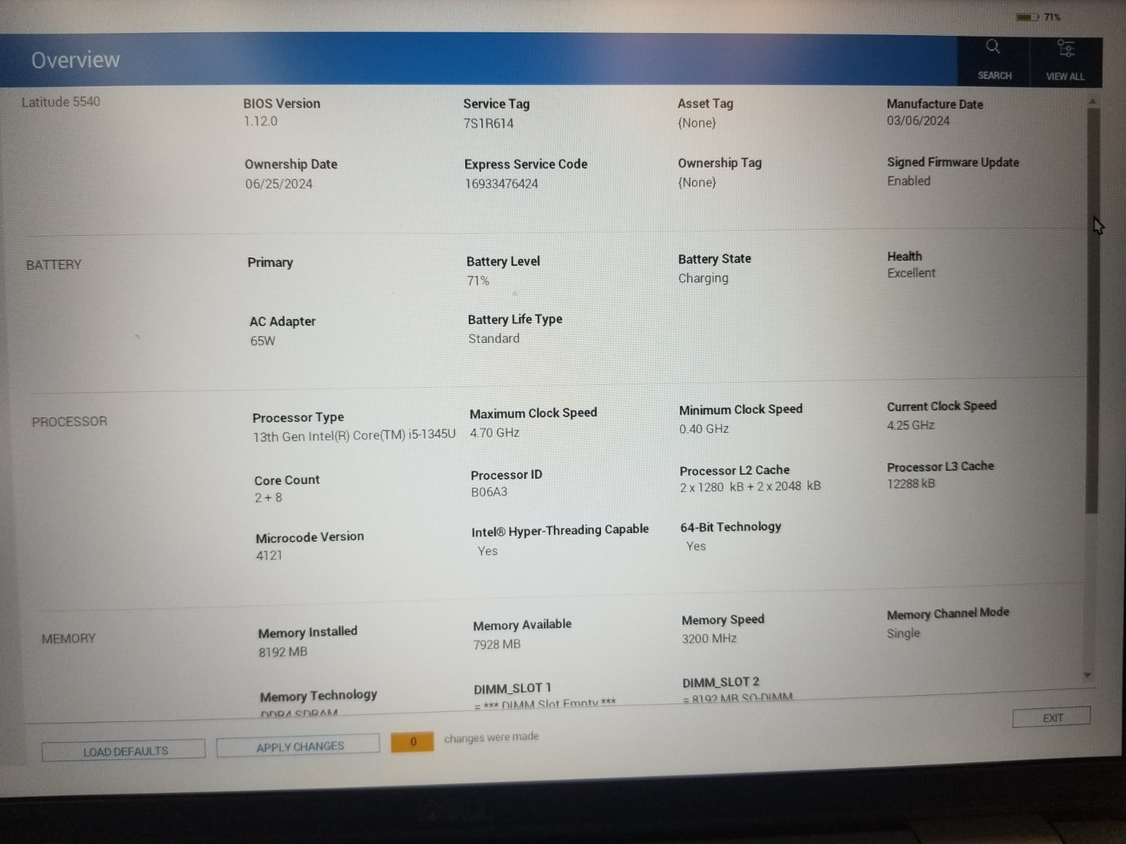 Dell Latitude 5540 / Intel Core i5-1345U 4.35GHz / 8GB RAM / NO SSD/OS