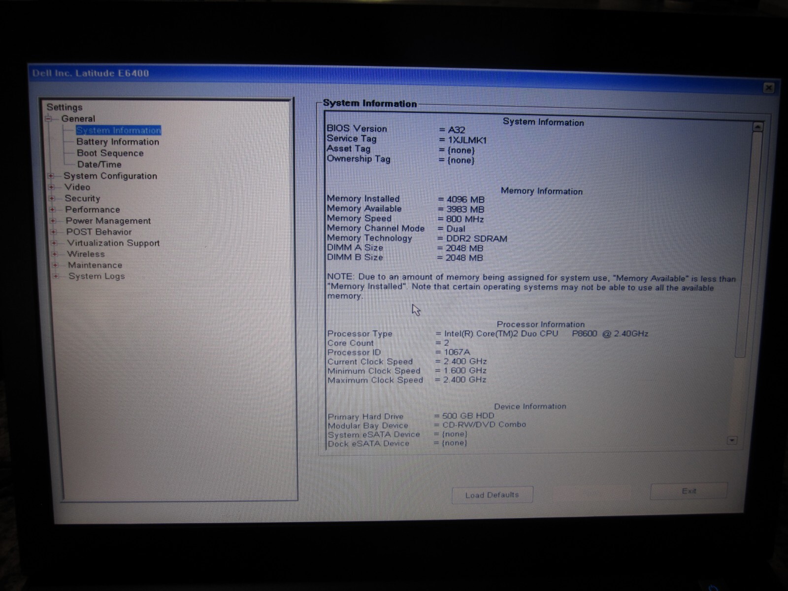 Dell Latitude E6400 Laptop 2.4 GHz 4GB RAM 500GB HD DVD-RW Win 10 Pro