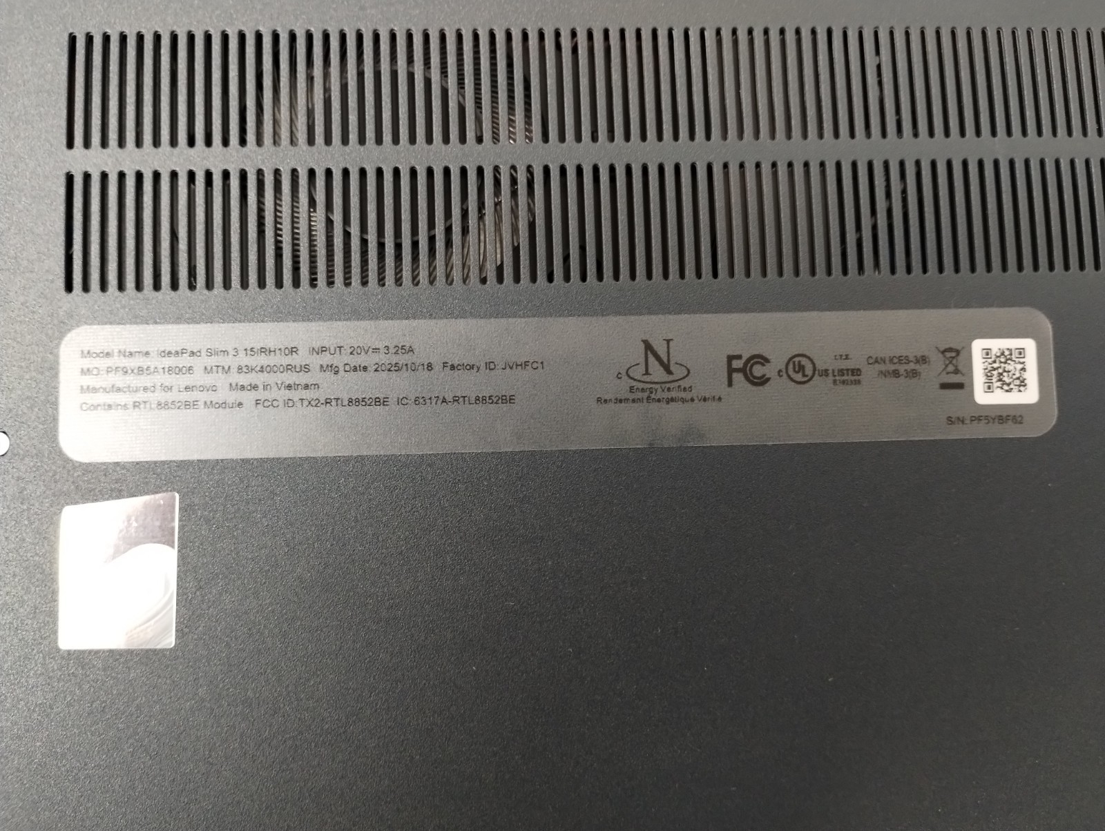 Lenovo Slim 3 15IRH10R, Intel Core 5 210H, 2.20 GHz, 16 GB RAM, 1 TB NVMe SSD