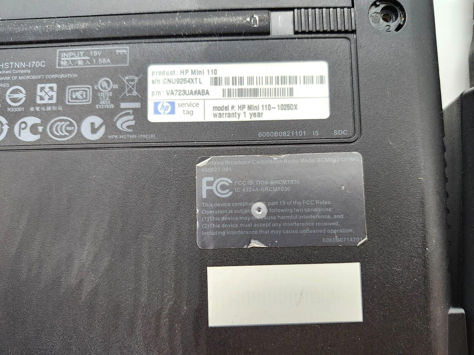 HP Mini 110 10250X Laptop Dark Gray Hewlett Packard