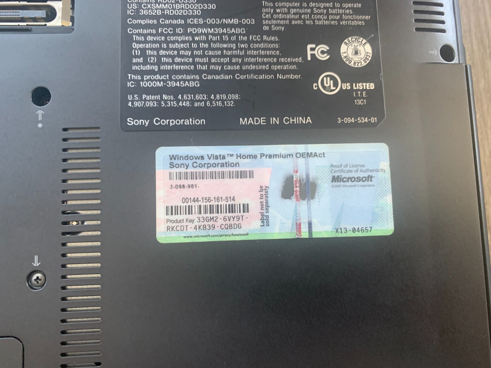 Sony PCG-6R3L VGN-C220E 13.4″ Intel Core 2 T5500 1.66GHz 1GB Ram 250GB HDD Win 7