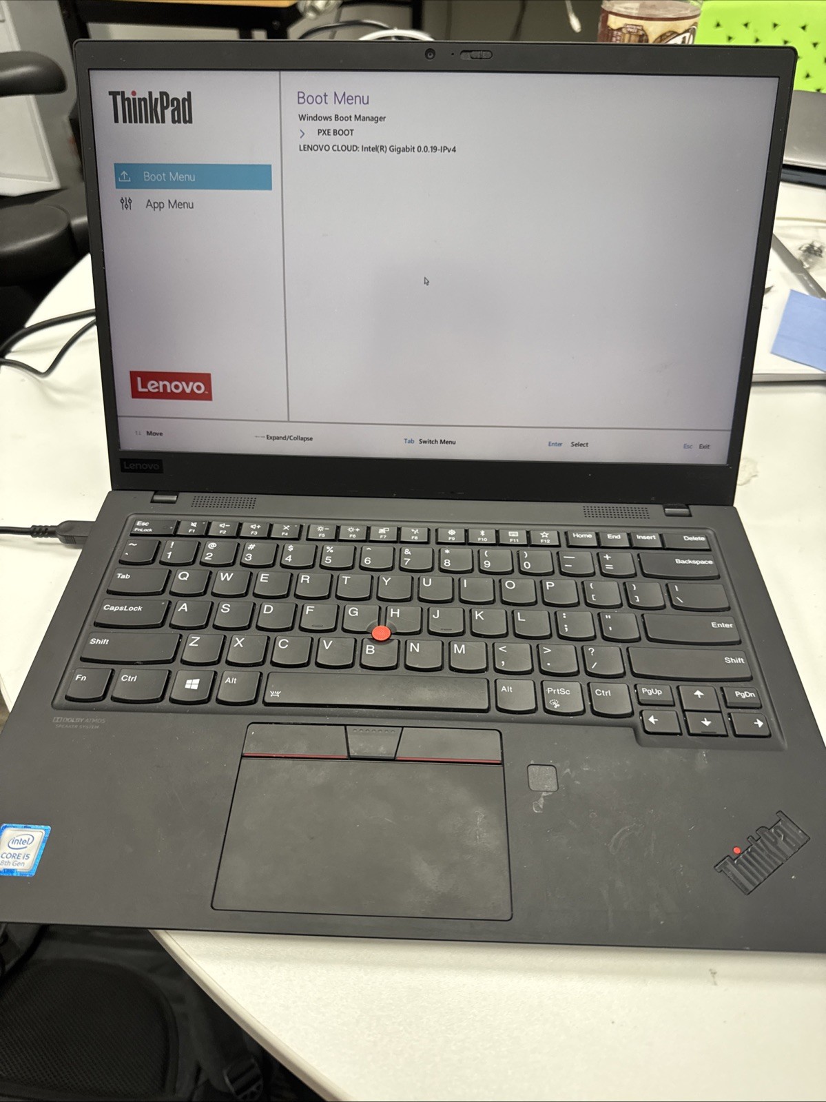 lenovo thinkpad x1 carbon gen 7 i5 (boots to bios)