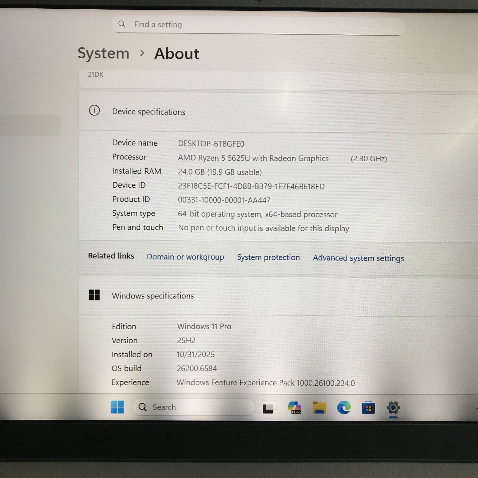 Lenovo ThinkBook 14 G4 ABA Laptop Ryzen 5 5625U 24GB RAM 256GB SSD (Win 11 Pro)