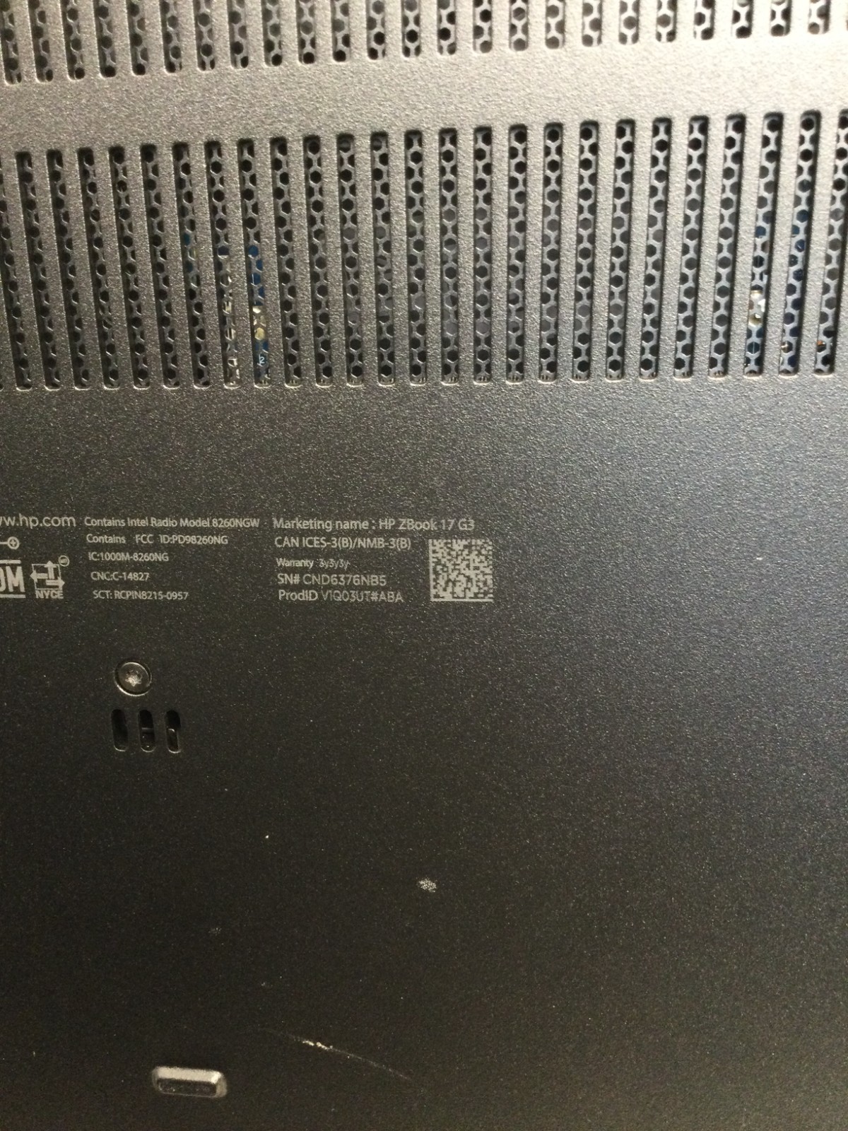 HP ZBook 17 G3 core i7 6th gen 2.60ghz 256GB SSD 8GB RAM 17.4” WIN 11 PRO