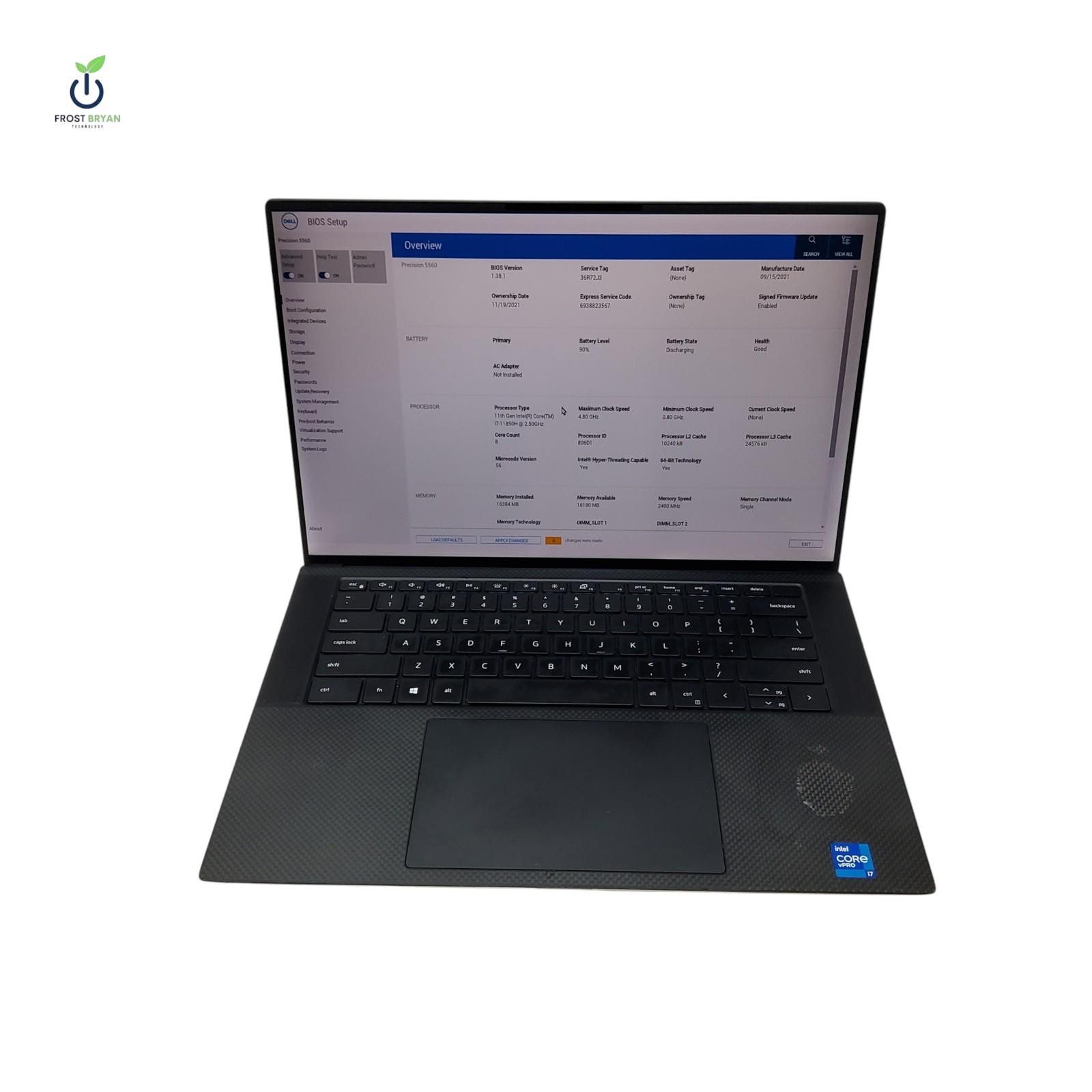 Dell Precision 5560 i7-11800H 16GB RAM 256GB SSD No OS Grade C [READ]