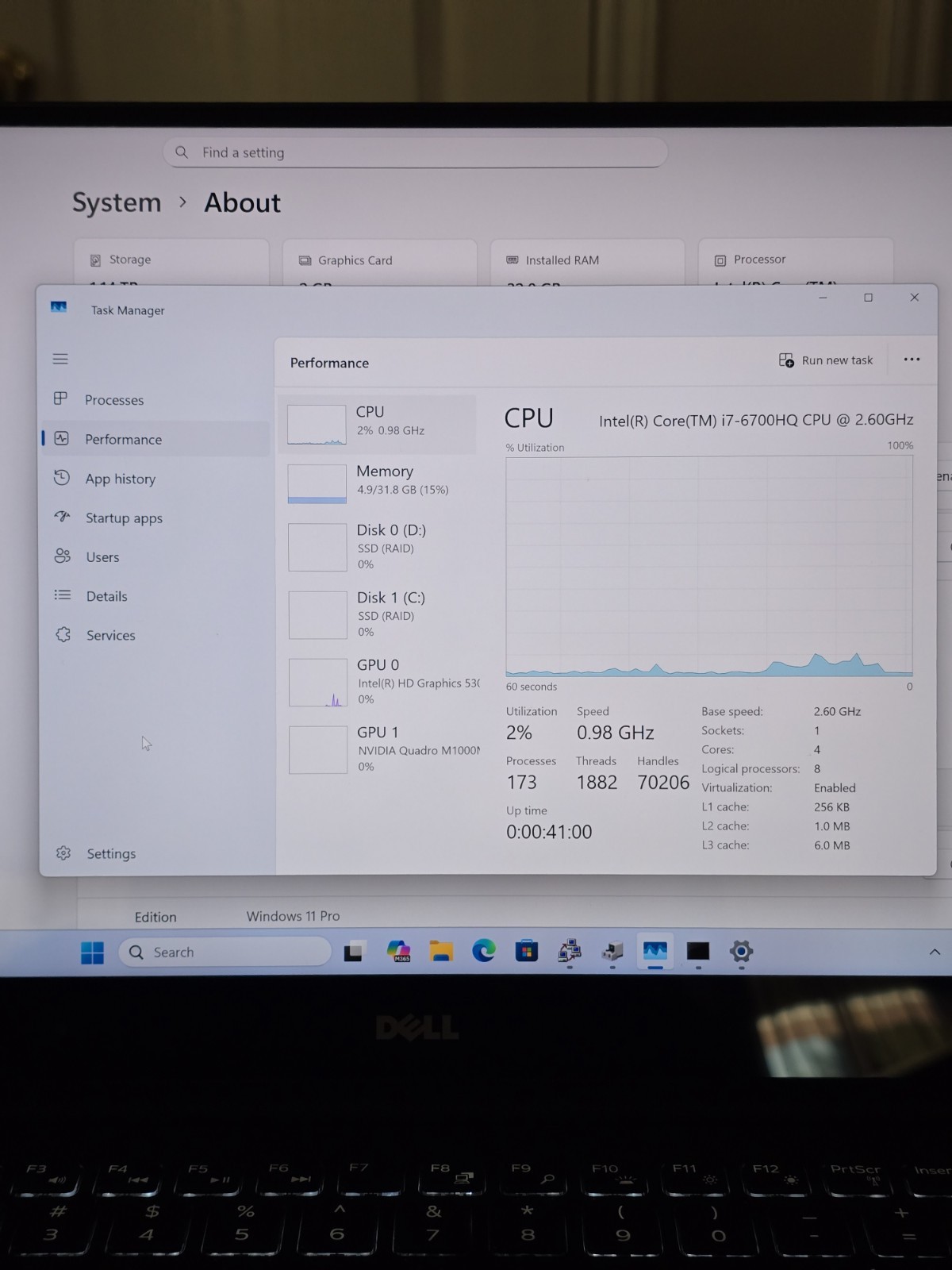 Dell Precision 5510 15.6″ 4K Touch i7-6700HQ 32GB RAM 1.25TB SSD Bklit W11 Pro