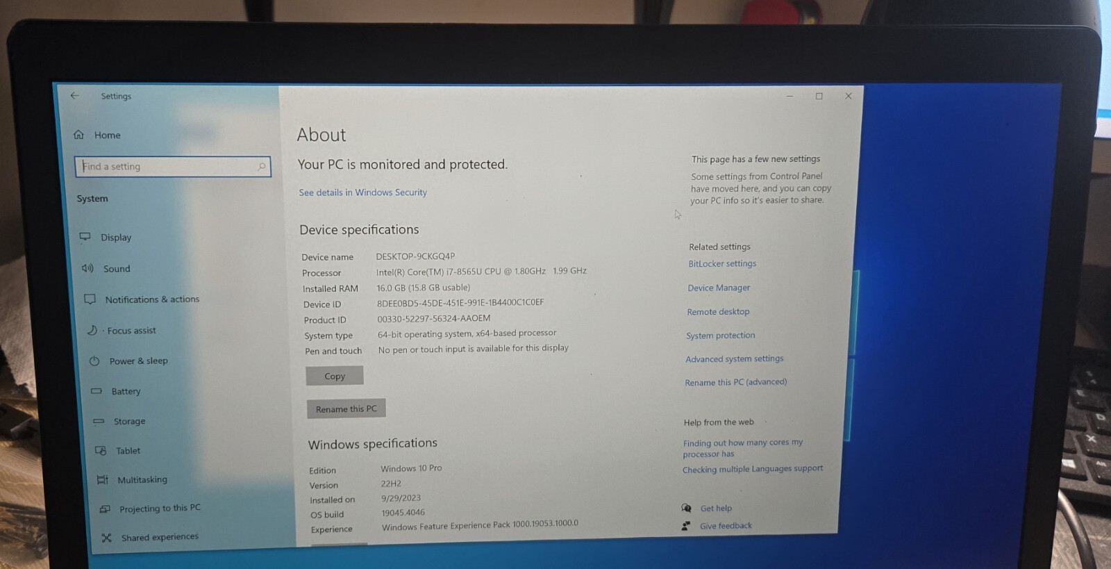 HP ZBook 15U G6 Laptop – 15.6″ FHD Intel i7-8665U 1.9GHz 16GB Memory 256GB SSD
