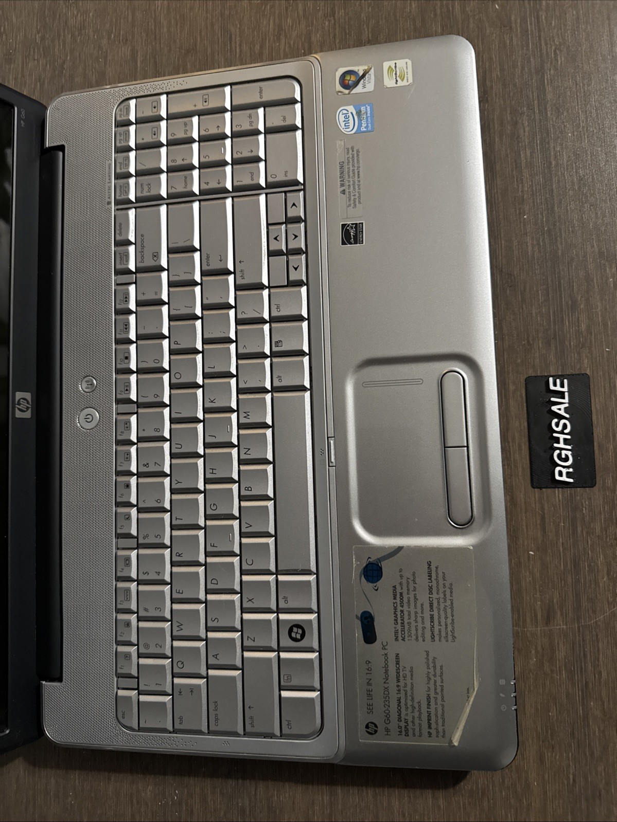HP G60-235dx Laptop With Power Cable – Boots – FOR PARTS READ
