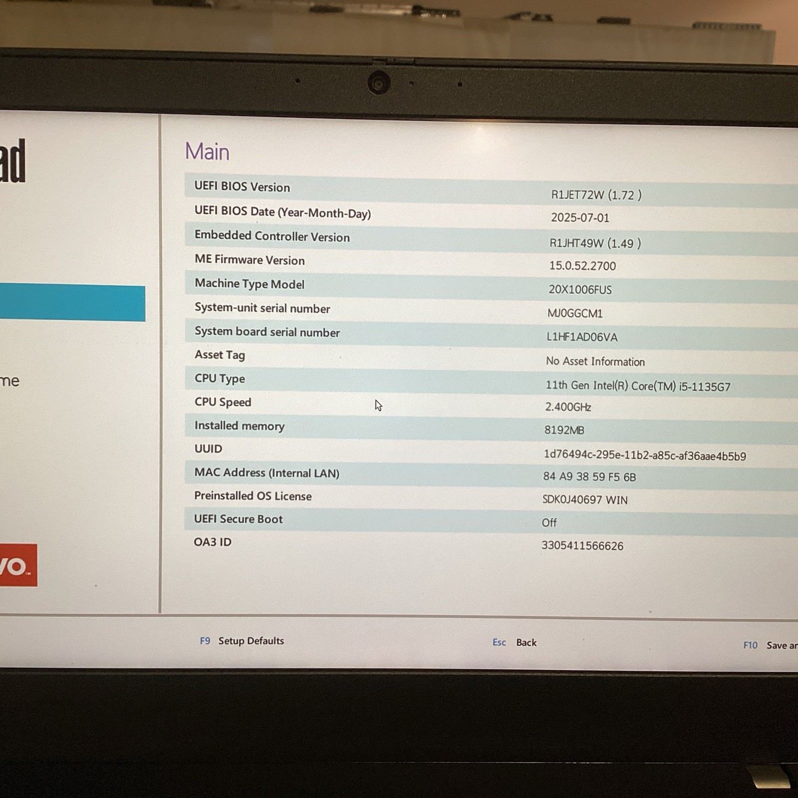Lenovo Thinkpad L14 Gen 2, i5-1135G7@2.40GH, 8GB RAM, 256GB No OS/CHARGER