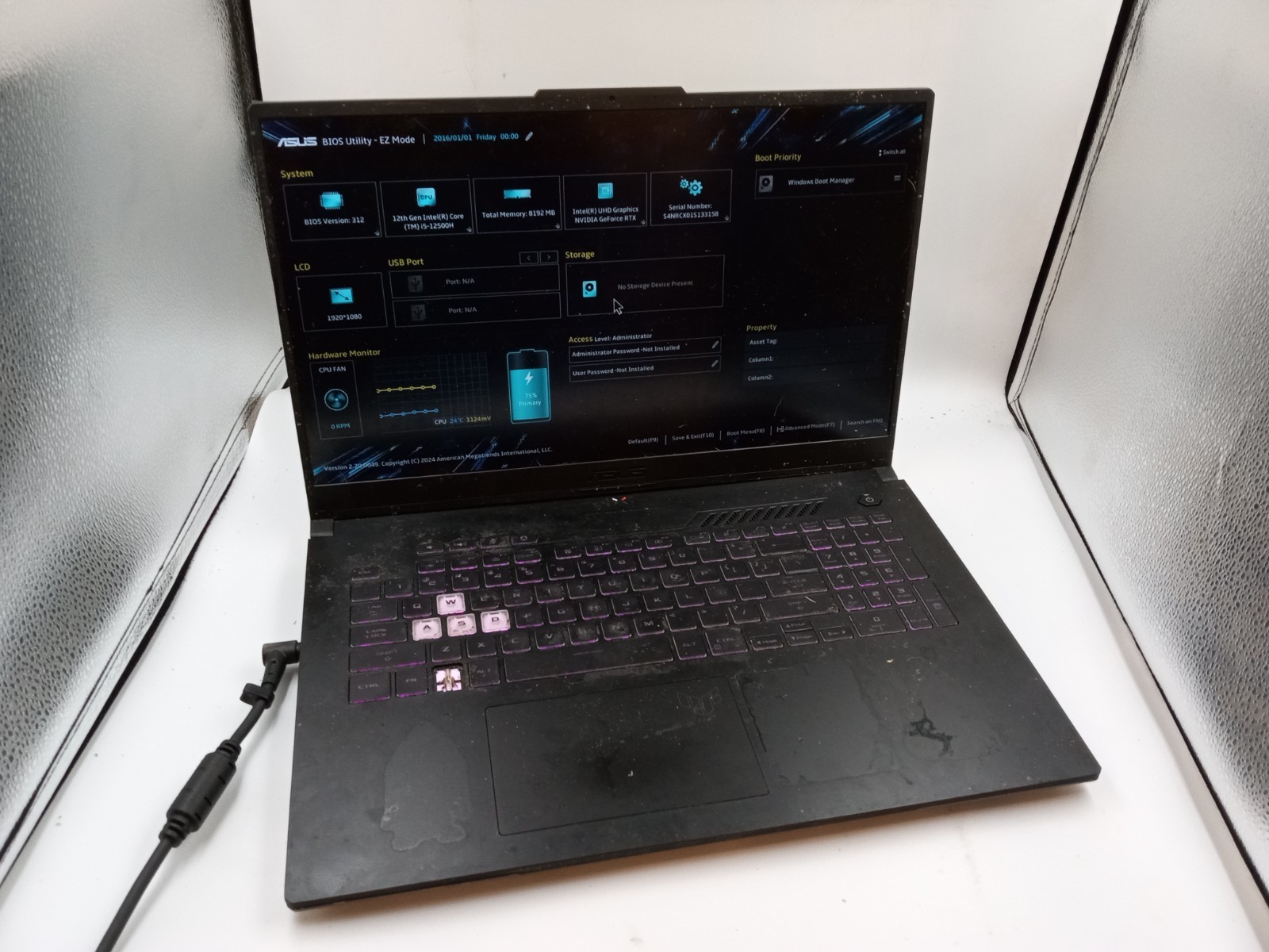 Asus TUF Gaming FX707ZC 17.3″ Intel i5-12500H Nvidia RTX 3050 -BOOTS -READ!!