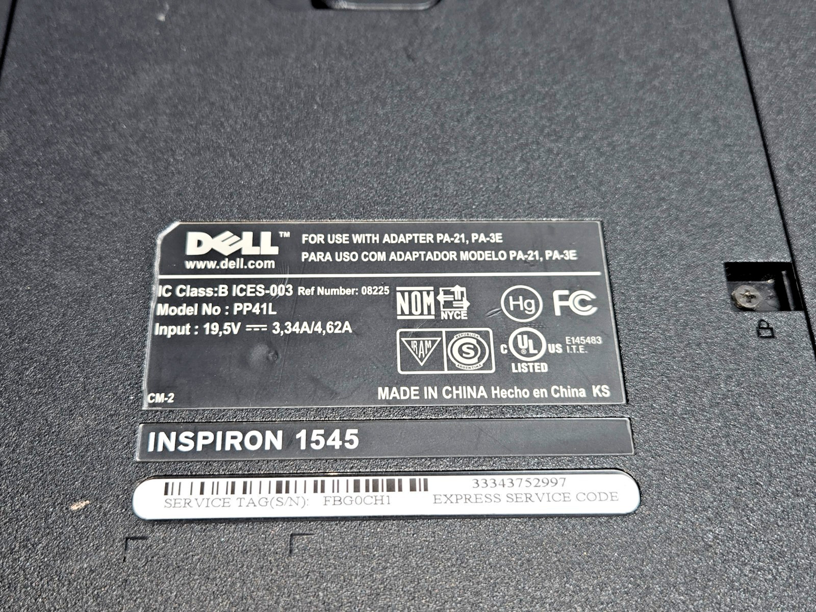 💙 Dell Inspiron 1545 Blue Core2Duo 4GB 160GB Win10 OEM Charger Free Ship NICE!