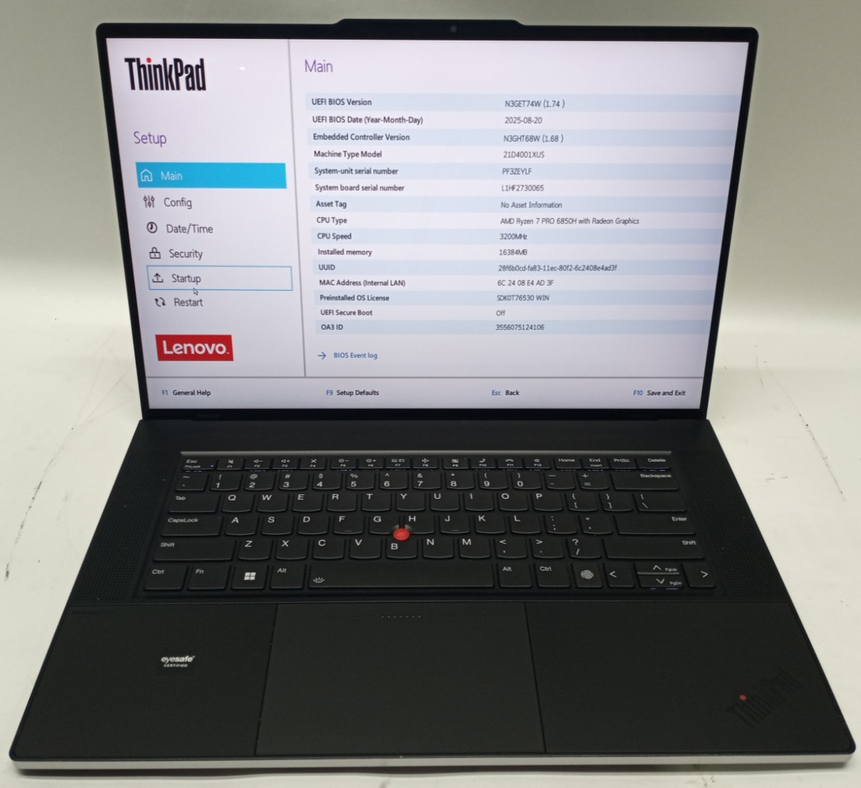 Lenovo ThinkPad Z16 Gen 1 TOUCH AMD Ryzen 7 6850H 16GB/512GB NVMe Win11P MC679!