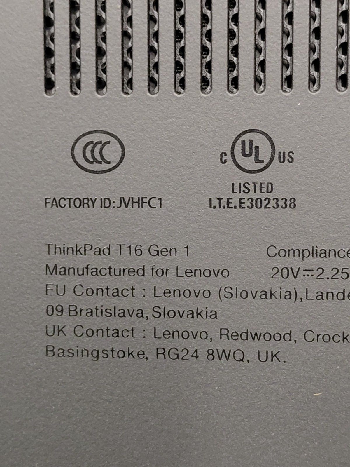 Lenovo ThinkPad T16 Gen 1 i5-1235U 12th Gen 8GB RAM 250GB Win 10 Pro W/Charger