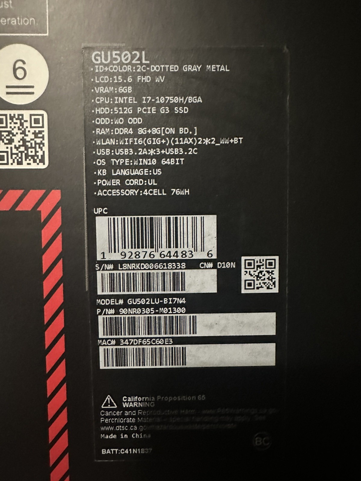 Asus ROG Zephyrus M15 GU502LU 15.6″ i7-10750H 2.6GHz 24GB RAM 1.5TB SSD 1660Ti