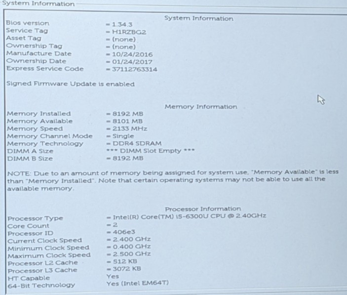 Dell Latitude E5570 15.6″ Intel Core i5-6300U 2.40GHz 8GB No Drive SOLD AS-IS