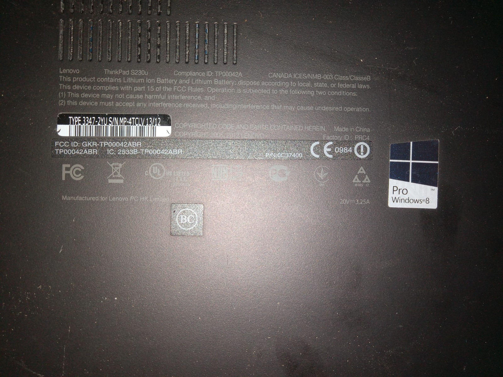 Lenovo ThinkPad Twist S230U 12″ 2in1 i3-3217U 4GB RAM,