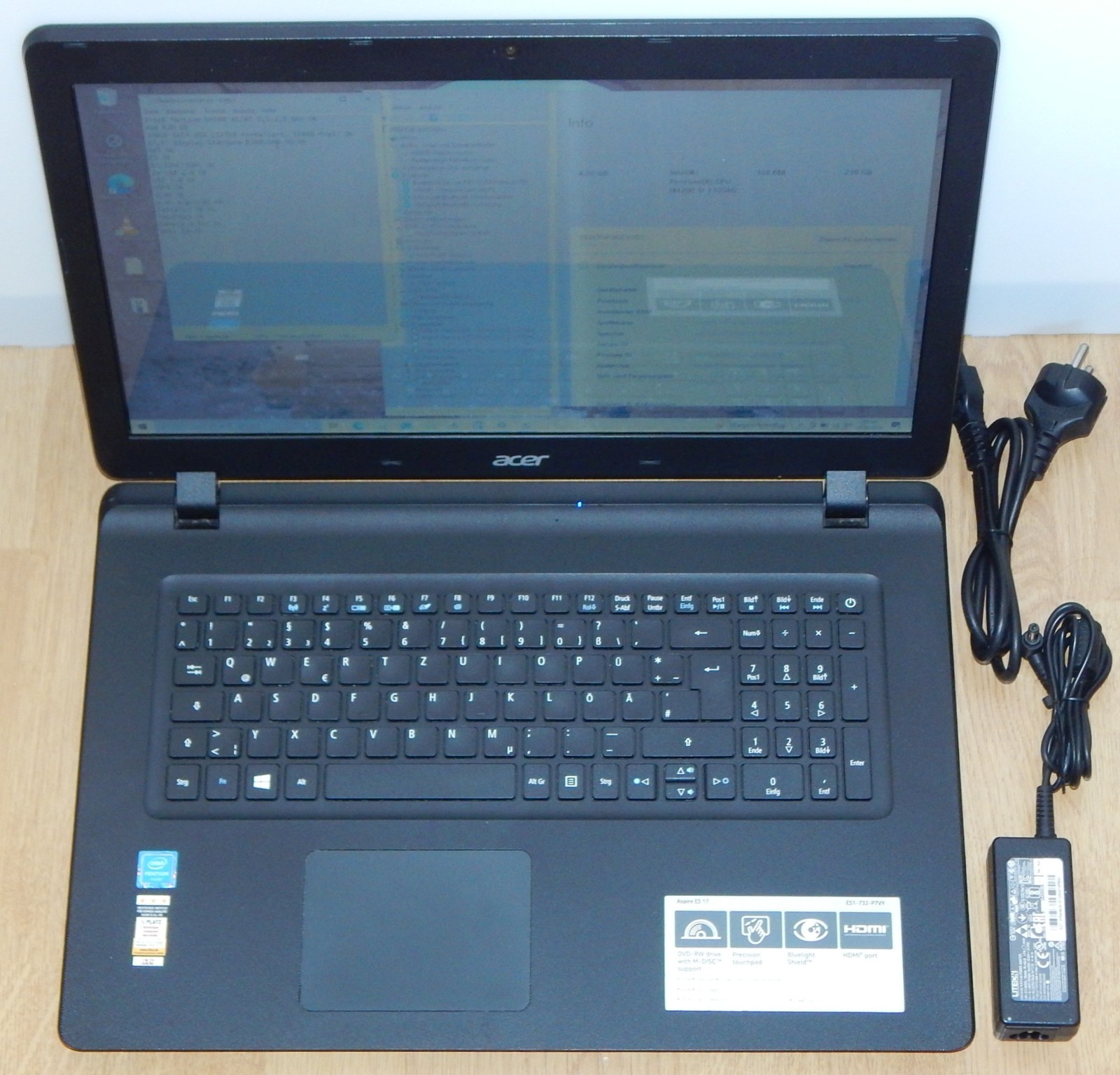 17.3″ Laptop Notebook Acer Aspire ES 17 Intel N4200 4GB RAM 256GB SSD DVD Win 10