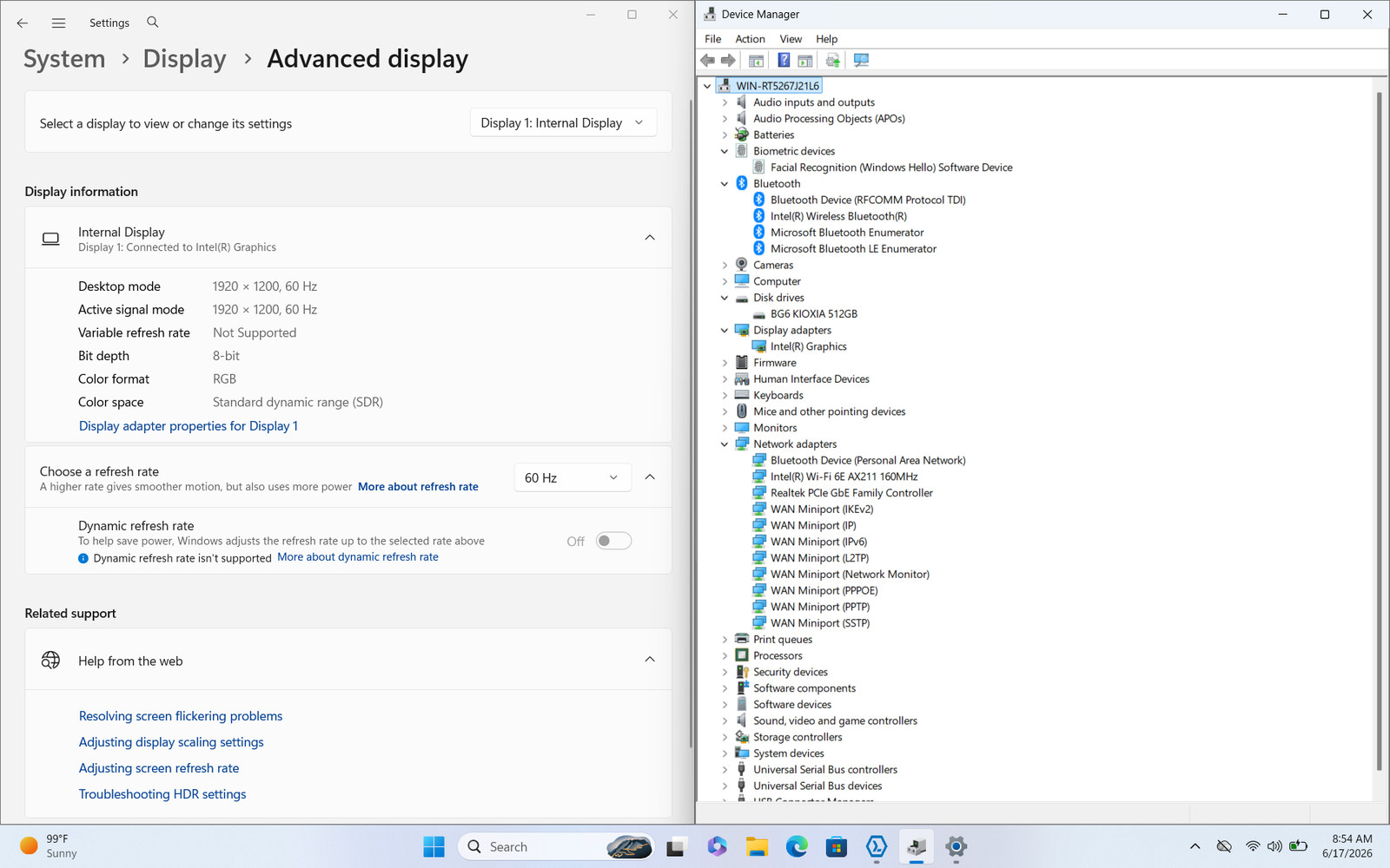 Dell Pro 16 PC16250 16″ FHD+ Touch 7 150U 512GB SSD 16GB W11P Webcam Backlit