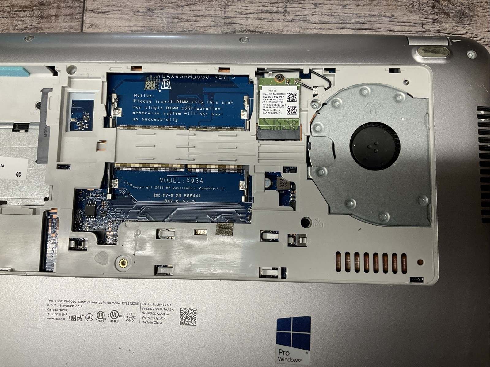 ProBook 455 G4 / AMD A9-9410 / No RAM Laptop Notebook PC / P10