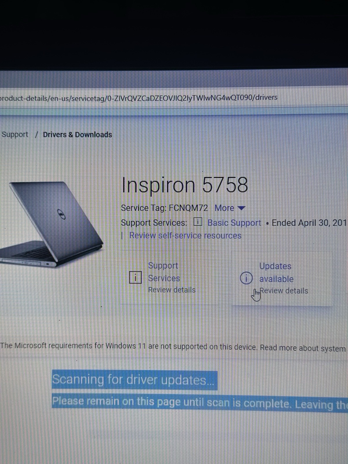 Dell Inspiron 17 Laptop with I3 processor, 4GB RAM, 500GB hard drive. 17”