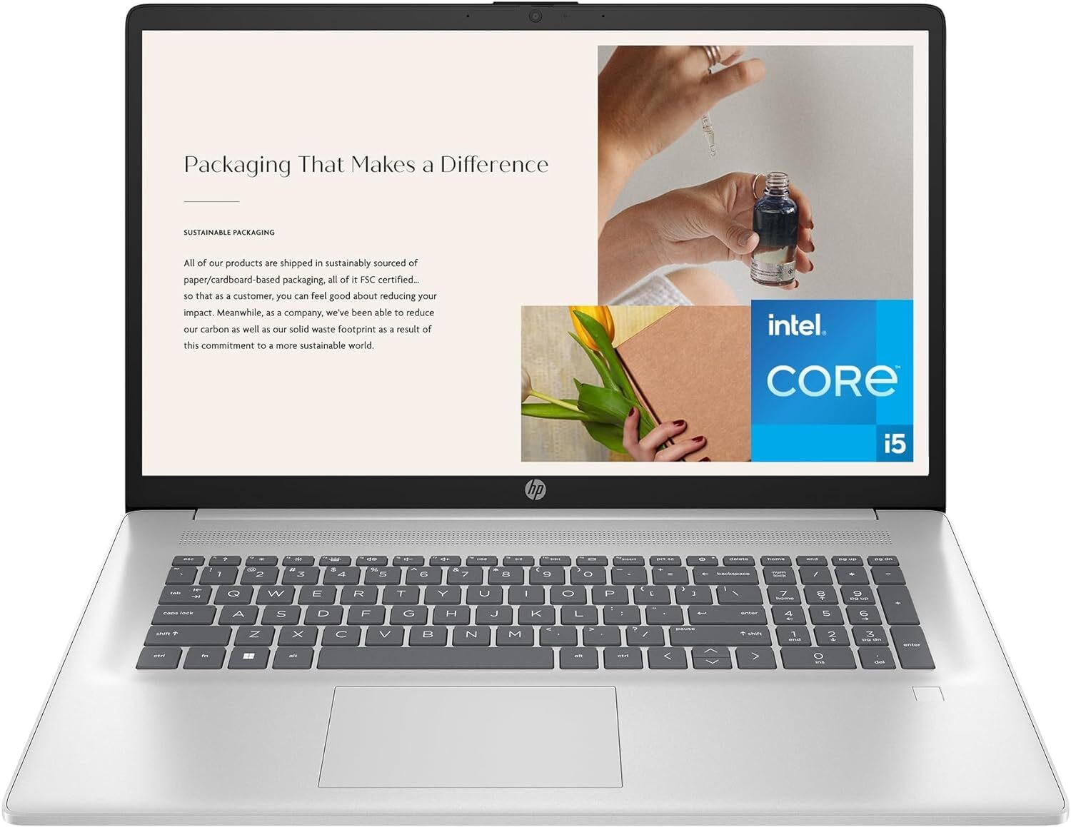 HP 17″ Laptop 12th i5-1235U 8GB 512GB SSD Win 11 Home 17-cn2099nr (2023),Silver