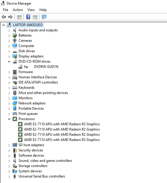 HP notebok 15-ba004ds AMD Quad-Core Laptop 500gb HDD 4 GB ram 15.6″ display