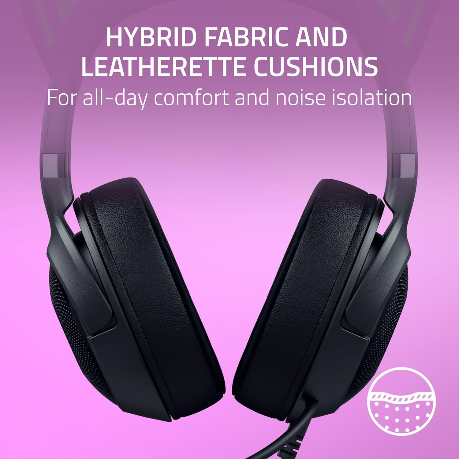 Razer Kraken Kitty V2 USB Wired Headset Chroma RGB Kitty Ears Reactive Lighting
