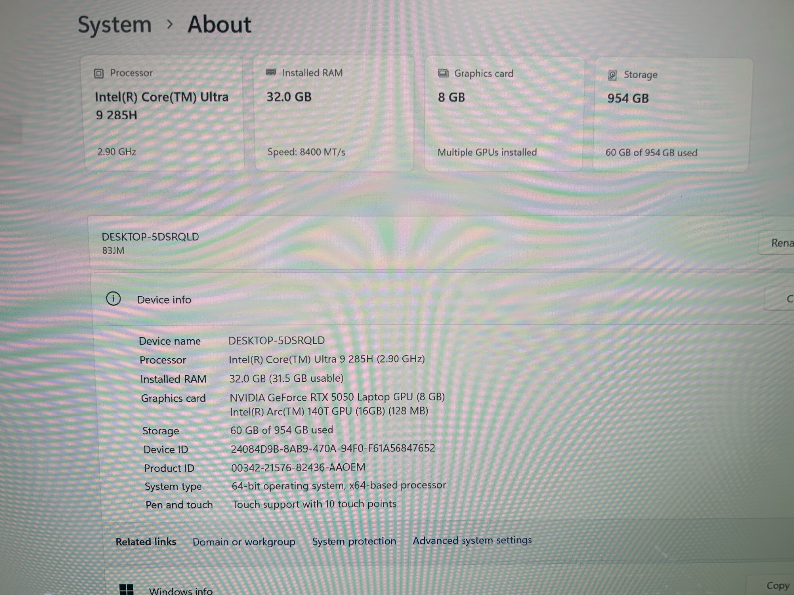 Lenovo IdeaPad Pro 5 16IAH10, Intel Core Ultra 9 285H, 32 GB RAM, 1 TB NVMe SSD
