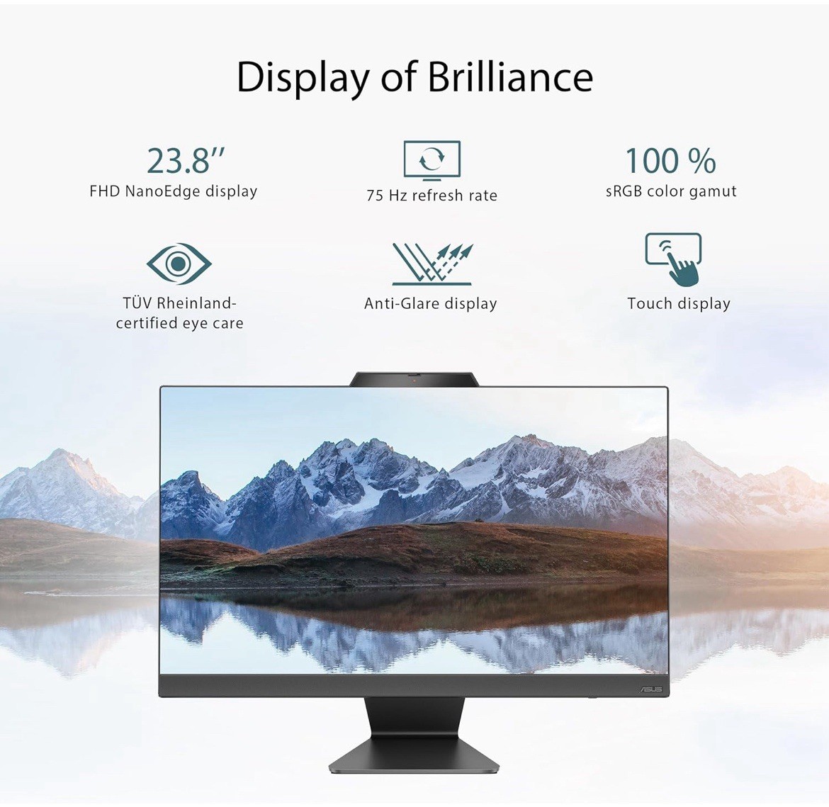 ASUS M3402 All-in-One, 23.8” FHD Touch Display, AMD Ryzen™ 5 7520U